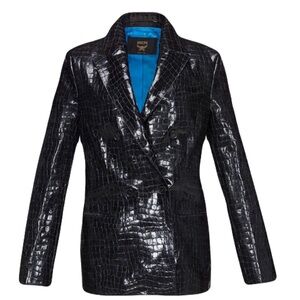 MCM Cyberpunk Blazer in Croco-Embossed Patent Leather